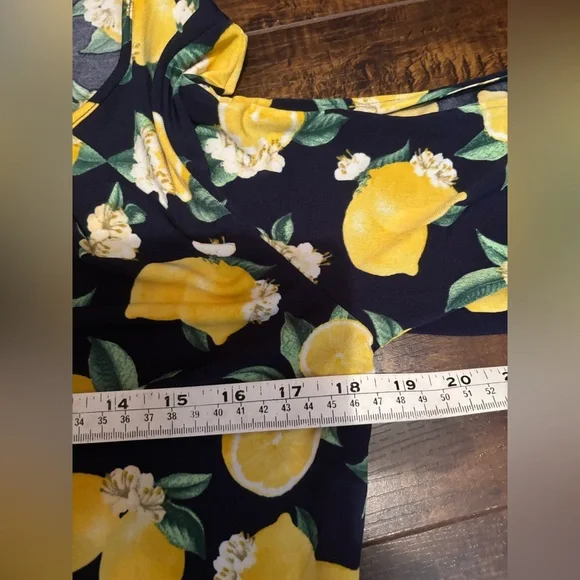 AVON Lemon Print Black Dress - Picture 9 of 10